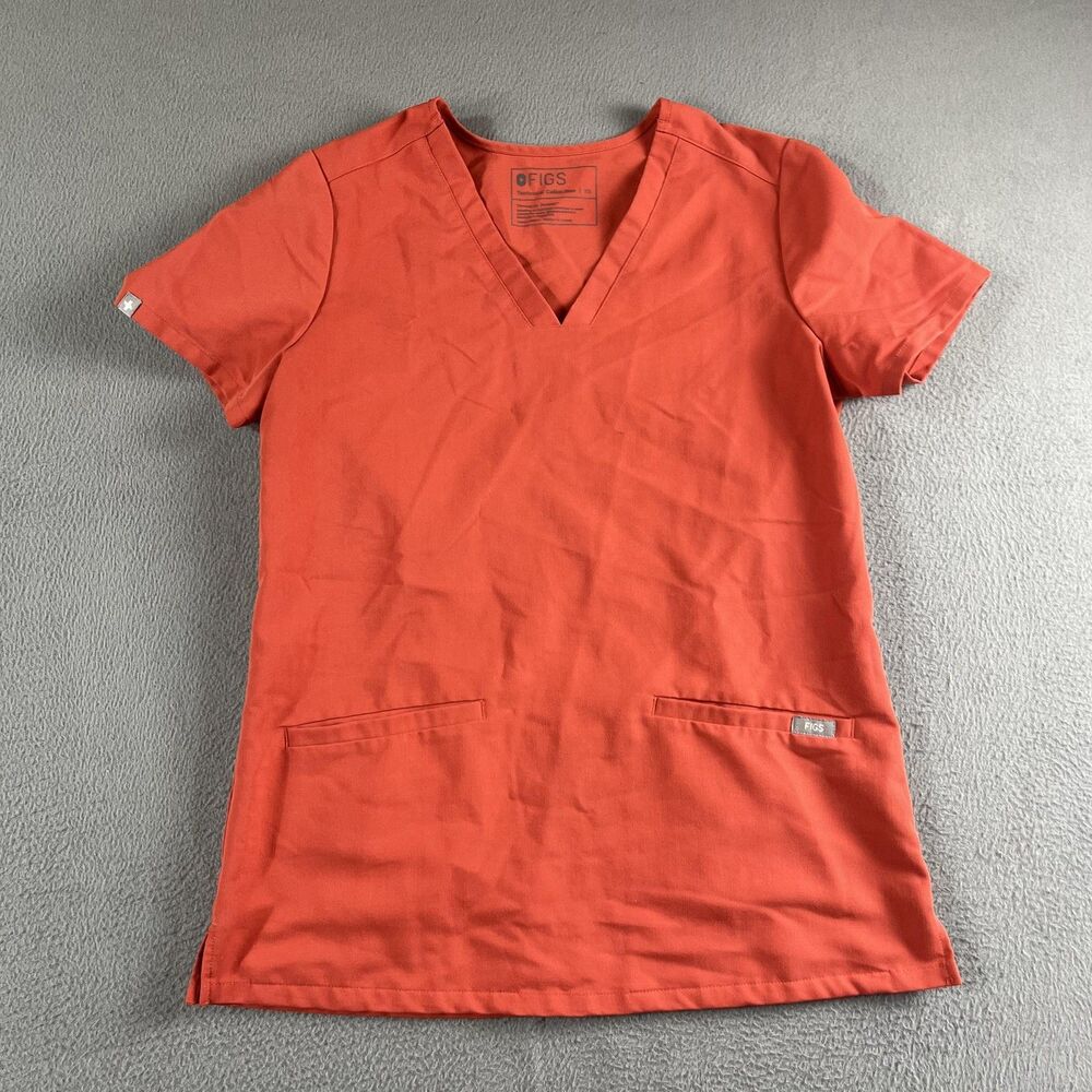 FIGS Blouse Womens XS Pinkish Technical Collection Scrub Tunic V-Neck Pockets
